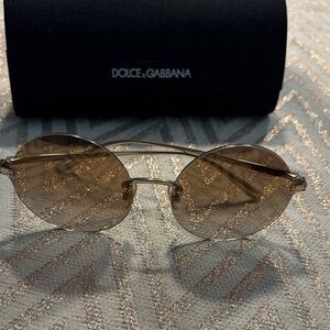 Dolce & Gabbana Gold Oval Sunglasses